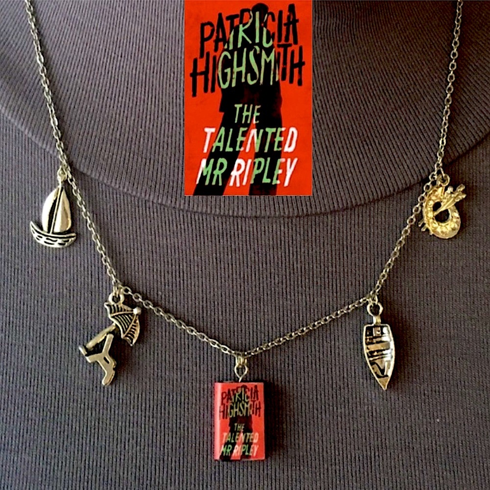The Talented Mr. Ripley by Patricia Highsmith Handmade Literature Necklace, Boat